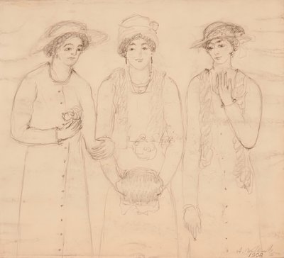 Tre kvinnor, 1908. av Abraham Walkowitz