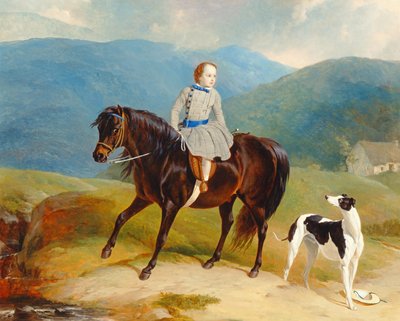 Mästare Edward Coutts Marjoriebanks på sin ponny, ca 1851 (olja på duk) av Abraham and Webster Thomas Cooper