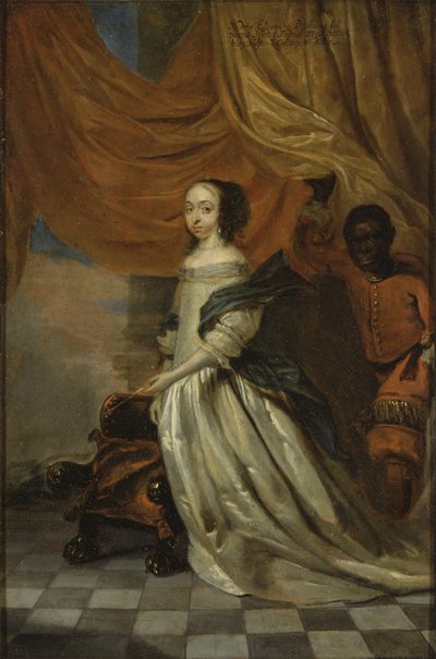 Porträtt av Hedvig Eleonora av Holstein-Gottorp (1636-1715), Sveriges drottning, av Wuchters, Abraham (1610-1682). Olja på koppar. Mått: 35x23 cm. Nationalmuseum Stockholm av Abraham Wuchters
