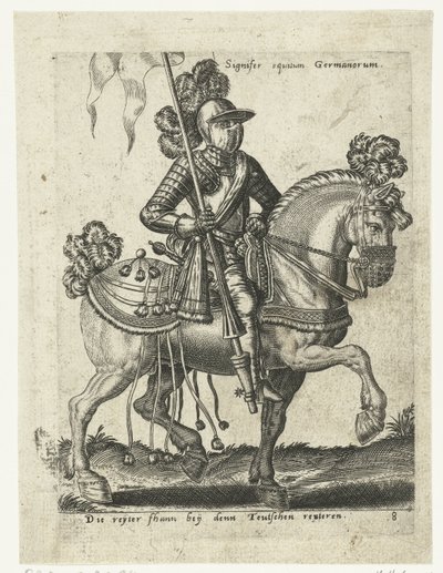 Tysk ryttare i rustning av Abraham de Bruyn (attributed to)