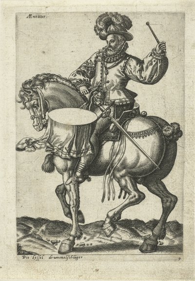 Tysk trummis till häst av Abraham de Bruyn (attributed to)