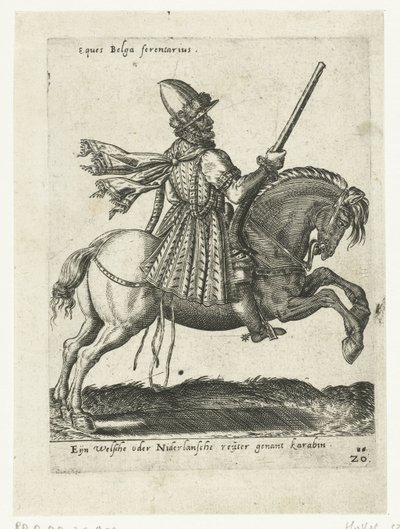 Holländsk ryttare med karbin av Abraham de Bruyn (attributed to)