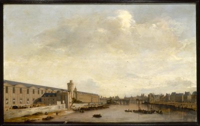 Grande Galerie du Louvre, med Porte Neuve och Tour de Bois, ca 1640 (olja på trä) av Abraham de Verwer
