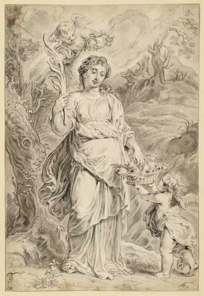 Den heliga Dorotea, hållande en palmkvist i sin högra hand av Abraham van Diepenbeeck