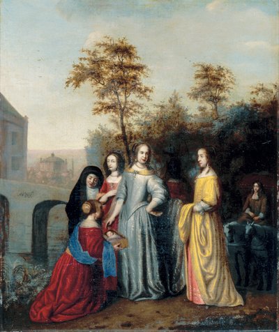 Finding of Moses (olja på duk) av Abraham van Dyck