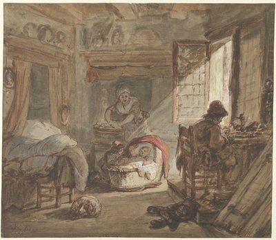 Interiör med familj av Abraham van Strij (I)