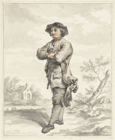 Stående man, armarna i kors, till vänster av Abraham van Strij (I)