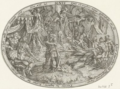Orfeus i underjorden: Eldens element Ignis (titel på objekt) De fyra elementen (serietitel) av Abraham van den Hecken