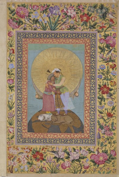 S: t Petersburg-albumet- Allegorisk representation av kejsaren Jahangir och Shah av Abul Hasan