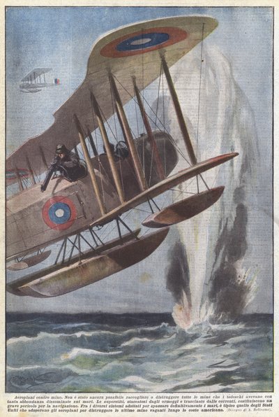 Flygplan mot minor av Achille Beltrame