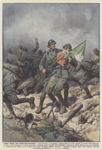 Hur en flaggbärare dog av Achille Beltrame