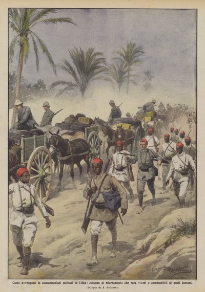 Hur sker militär kommunikation i Libyen, en försörjningskolonn som bär mat? av Achille Beltrame