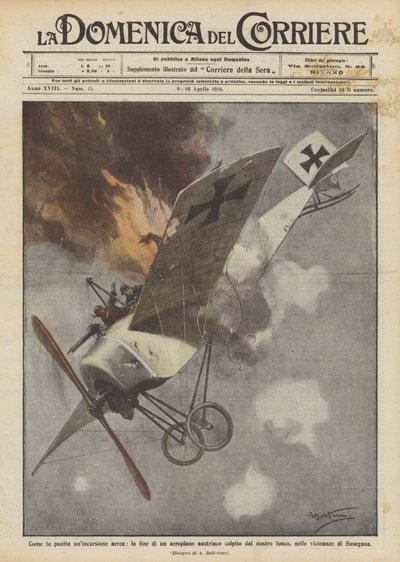 Hur bestraffades ett flyganfall, döden av ett österrikiskt flygplan som träffades av vår eld? av Achille Beltrame