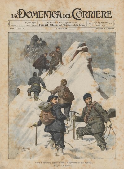 Hur högtiderna firas nu, det nya året i högfjällen av Achille Beltrame