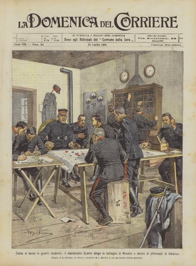 Hur moderna krig utkämpas, leder marskalk Oyama slaget vid Mukden i dussin? av Achille Beltrame