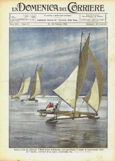 Racing segling på isen av Achille Beltrame