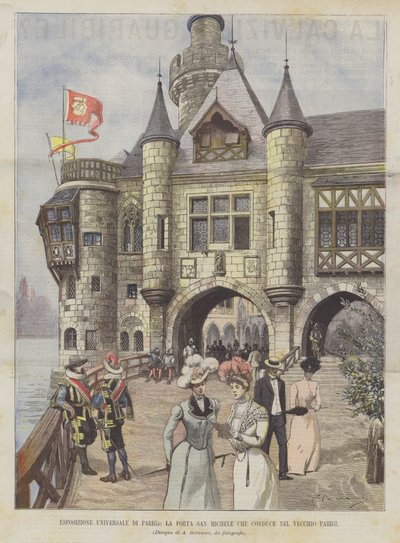Universell utställning i Paris, Saint Michael-porten som leder in i gamla Paris av Achille Beltrame