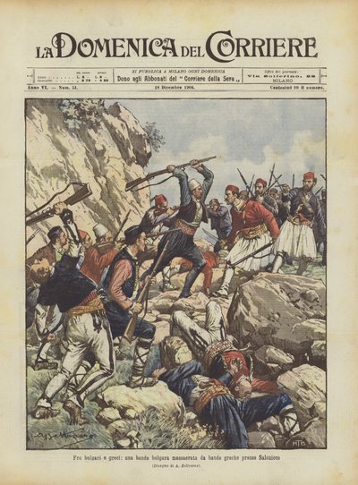 Mellan bulgarer och greker, ett bulgariskt gäng massakrerat av grekiska gäng nära Thessaloniki av Achille Beltrame