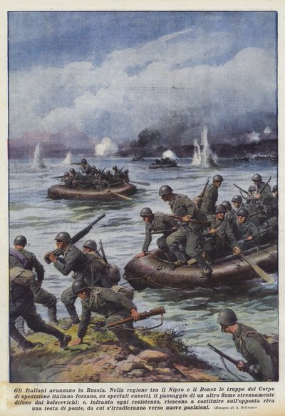 Italienarna går in i Ryssland av Achille Beltrame