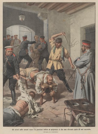 Fasorna i ryska fängelser, de straff som utsätts för fångar gör att en betydande del av dem dukar under av Achille Beltrame
