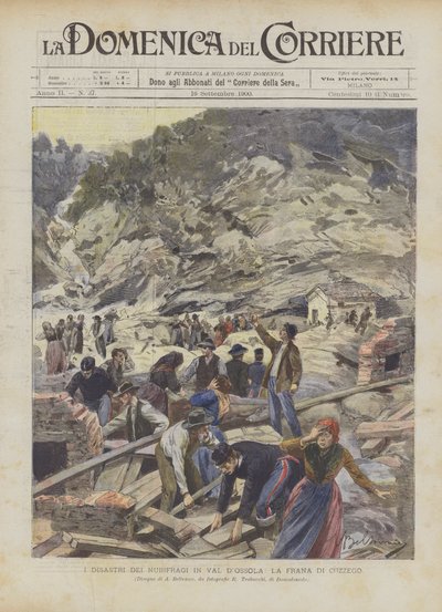 Molnbrottens katastrofer i Val DOssola, La Frana Di Cuzzego av Achille Beltrame