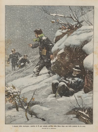 Dramerna från berget, 81 år gammal räddad i Alta Valle Stura efter en natt tillbringad i snön av Achille Beltrame