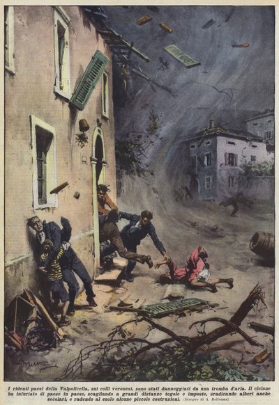 De förtjusande byarna Valpolicella, på kullarna i Veronese, skadades av ett lufthorn av Achille Beltrame