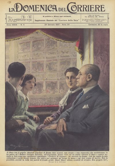 Duce bland folket av Achille Beltrame