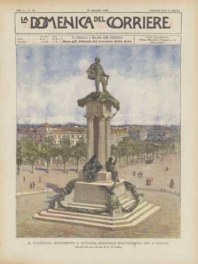 Det storslagna monumentet till Vittorio Emanuele invigdes i går i Turin av Achille Beltrame