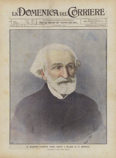 Maestro Giuseppe Verdi, som dog i Milano den 27 januari av Achille Beltrame