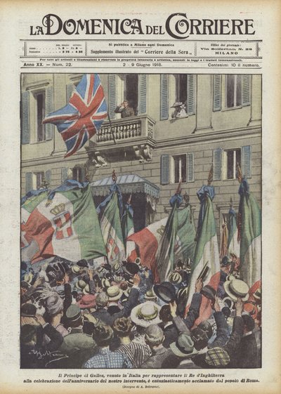 Prinsen av Wales, som kom till Italien för att representera kungen av England vid firandet? av Achille Beltrame