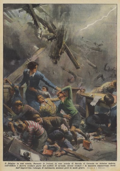 Blixten i en skola av Achille Beltrame
