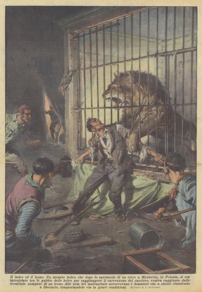 Tjuven och lejonet av Achille Beltrame
