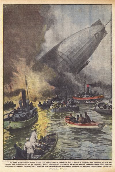 Det största luftskeppet i världen, R 38, som var tänkt att korsa Atlanten? av Achille Beltrame