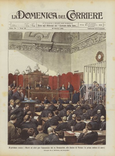 Rättegången mot Murri och andra för mordet på Co Boumartini, vid Assizes of Turin? av Achille Beltrame