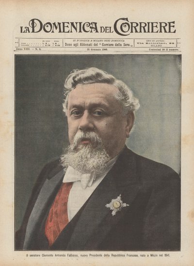 Senator Clemente Armando Fallieres, franska republikens ny president, född i Mezin 1841 av Achille Beltrame