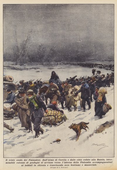 Finnarnas sorgliga utvandring av Achille Beltrame