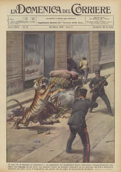 På en gata i Sassari konfronterades en brigadgeneral och en polis? av Achille Beltrame