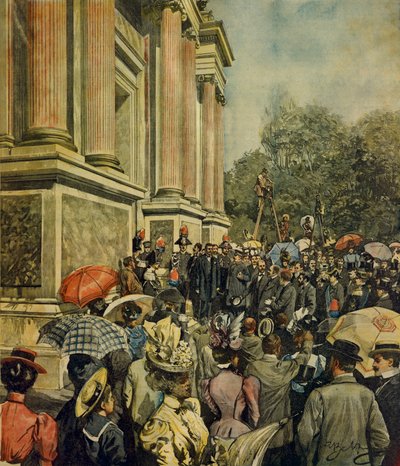 Invigning av den första internationella konstutställningen i Venedig, av Achille Beltrame (1871-1945), från La Domenica del Corriere, 30 april 1899 av Achille Beltrame