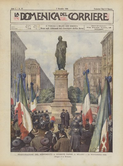 Invigning av monumentet till Giuseppe Parini, i Milano, 26 november 1899 av Achille Beltrame
