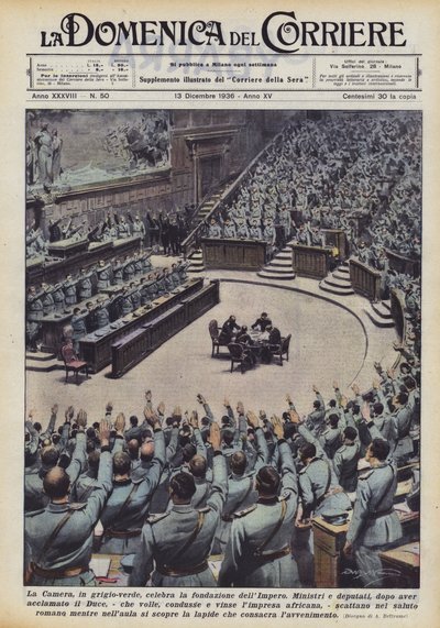 The Room, i grågrönt, firar grundandet av imperiet av Achille Beltrame