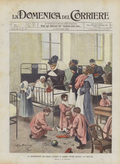 Utdelningen av julklappar till fattiga barn på sjukhus av Achille Beltrame