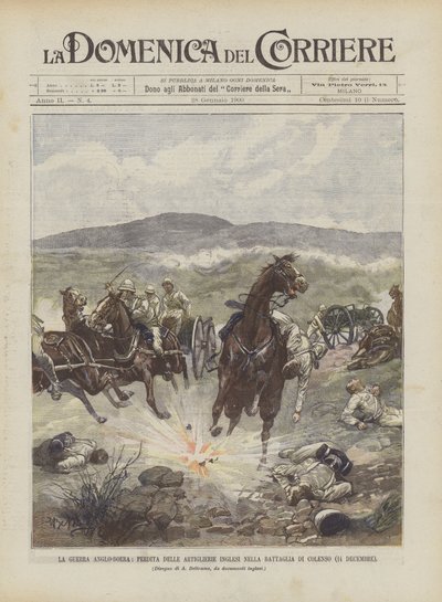 Anglo-boerkriget, förlust av brittiskt artilleri i slaget vid Colenso (14 december) av Achille Beltrame