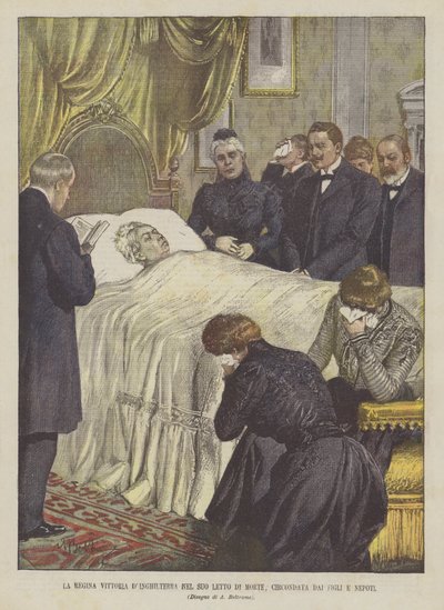 Drottning Victoria av England i sin dödsbädd omgiven av sina barn och barnbarn av Achille Beltrame