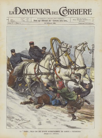 Tsartrojkan investerar av misstag tre små flickor i Petersburg av Achille Beltrame