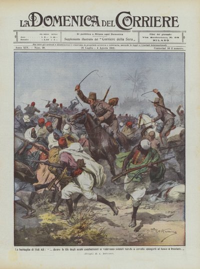 Slaget vid Sidi Ali, sågs turkiska soldater bakom de stridande arabernas led? av Achille Beltrame