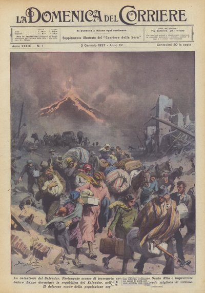 Den Salvadoranska katastrofen av Achille Beltrame