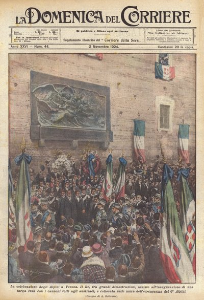Firandet av Alpini i Verona av Achille Beltrame