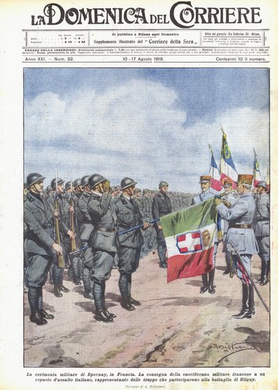 Den militära ceremonin i Epernay, Frankrike av Achille Beltrame