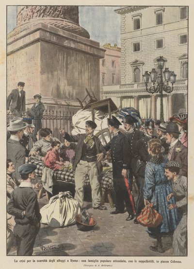 Krisen på grund av bristen på bostäder i Rom, en förväntad populär familj? av Achille Beltrame